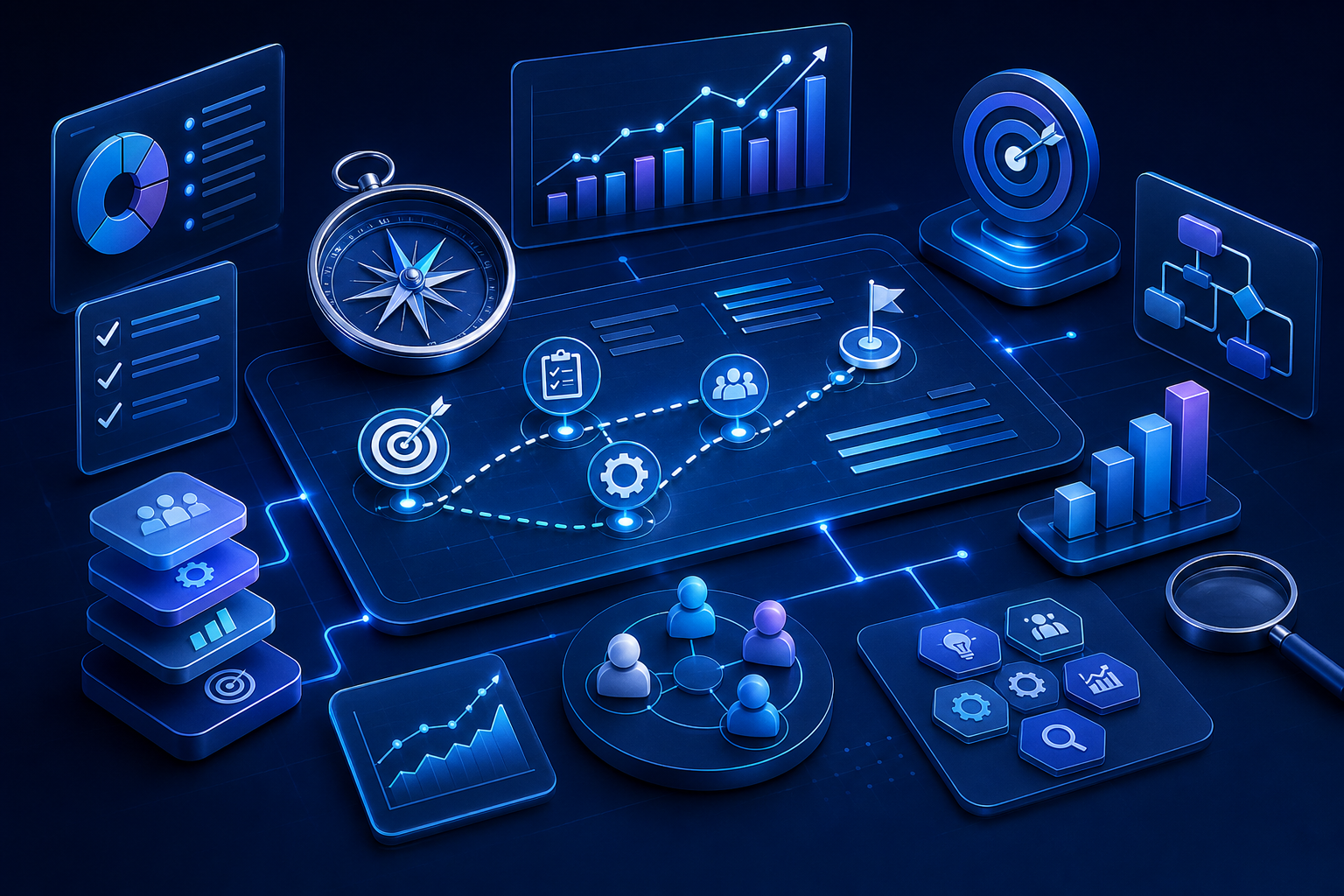 Business consulting strategy roadmap graphic