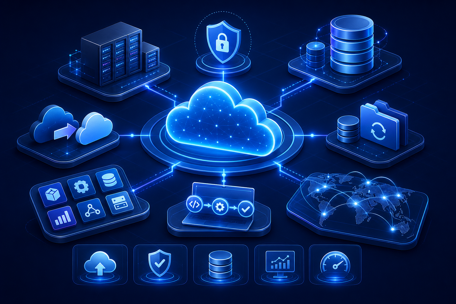 Secure cloud infrastructure graphic