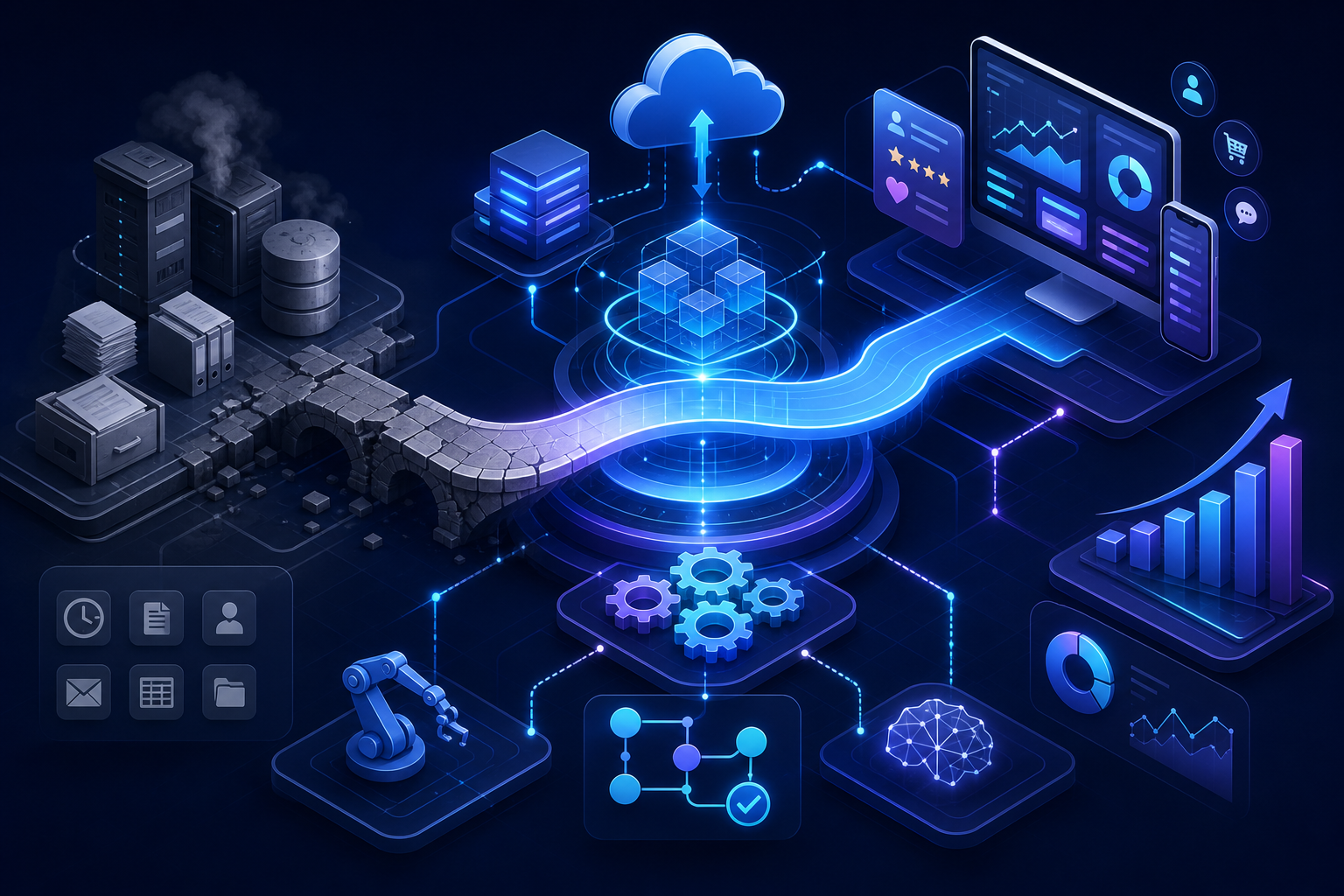Digital transformation modernization graphic